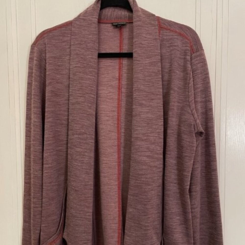 Coco + Carmen Open Front Wrap Jacket Burgundy